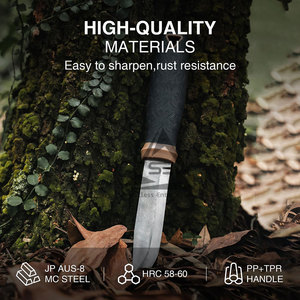 มีดใบตายสำหรับกิจกรรมกลางแจ้งขายดีที่สุด - ด้ามไม้เกรด DIY รับทำโลโก้ OEM ใบมีดเหล็กดามัสกัสสแตนเลส โครงสร้างแข็งแรงทนทาน - Product Image 6