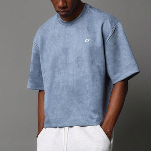 เสื้อยืดทรงบ็อกซ์ฟิต ผ้าคอตตอน 100% หนัก 260 GSM คุณภาพสูง พิมพ์โลโก้ตามสั่ง ทรงโอเวอร์ไซส์ ไหล่ตก แบบครอป สำหรับผู้ชาย - Product Image 1