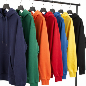 Sweat-shirts à capuche 100 % coton de haute qualité, logo personnalisé, unis, 465 GSM, épais, lourds, surdimensionnés, personnalisables, pull-overs vierges - Product Image 1