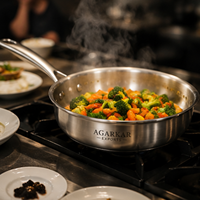 Ensemble de casseroles en acier inoxydable de qualité export, 10 pièces, compatible gaz, poignées rivetées, chauffe rapide, finition durable