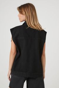 Retro 90s Aesthetic <b>Denim</b> Vest | Gender-Neutral Oversized <b>Sleeveless</b> <b>Jacket</b> | Acid Wash Sustainable <b>Denim</b> Gilet - Product Image 5