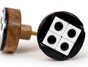 Juego de Dados Minimalista de Piedra Blanca y Negra, Rompecabezas de Mesa Redonda para Decoración del Hogar, Regalo - Product Image 4