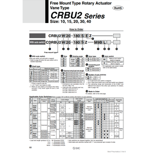 กระบอกลูกสูบแบบโรตารี่ CDRBU2JU10-90SZ นิวเมติก SMC - Product Image 2