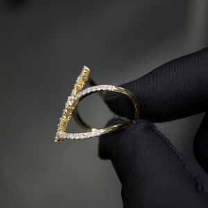 แหวนทอง 14K ประดับเพชรทรงมาร์คีส์และทรงกลม เพชรเลี้ยงในห้องปฏิบัติการ น้ำหนัก 1.50 กะรัต แหวนเพชรทรงมาร์คีส์และทรงกลมแบบไขว้ เครื่องประดับชั้นดี - Product Image 5