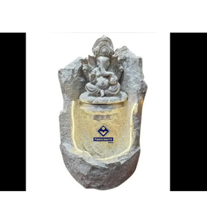 Fontaine murale Ganesha 2026 en polystone antique avec cascade et éclairage pour jardin extérieur - Product Image 1