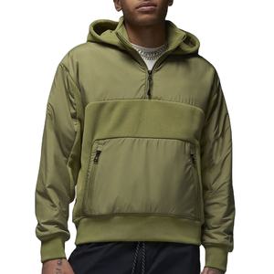 OEM ropa de hombre de manga larga 1/4 cremallera pulóver con capucha poliéster francés polar bordado impreso diseño de gran tamaño - Product Image 1