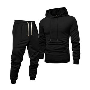 Ensemble de survêtement 100 % coton pour homme, personnalisable, marque privée, ensemble de jogging vierge, streetwear pour homme, ensemble de sweats à capuche et de sweat-shirts - Product Image 1