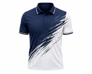 Chemise à manches courtes unie pour homme, de haute qualité, respirante, à séchage rapide, en polyester/coton tricoté, style décontracté - Product Image 4