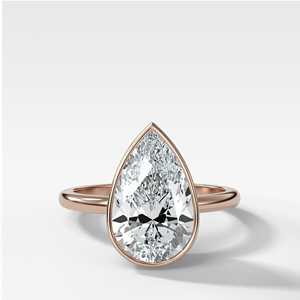 Bague de fiançailles IGI 4 carats, diamant de laboratoire taille poire, or massif 14K 18K, sertie clos, solitaire, cadeau de mariage ou d'anniversaire, joaillerie fine - Product Image 3