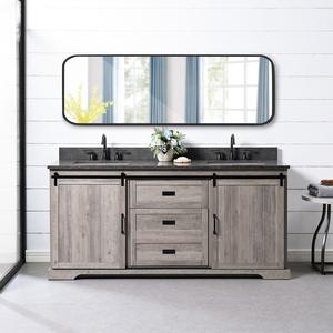 JY Furniture's Elegant Modern European Style Solid Wood Bathroom Vanity Cabinet LED <b>Mirror</b> High Quality for Apartments Hotels - Product Image 1