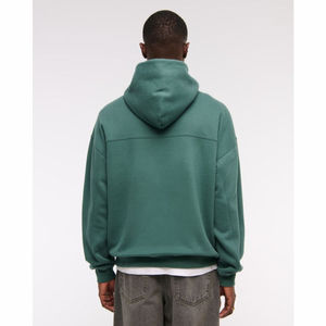 Sudadera con Capucha Extra Grande Unisex INDEX, Verde Sólido, Algodón French Terry, Estilo Casual para Otoño, con Diseño de Bolsillo Frontal - Product Image 4