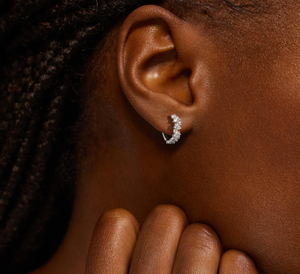 <b>Hoops</b> Earrings Diamond Earrings Gold and <b>Silver</b> Earrings Natural and Lab Grown Diamonds Earrings <b>Hoops</b> Fine Jewelry for Women - Product Image 5