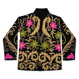 Chaqueta de Algodón Acolchada de Invierno y Otoño, Bordada a Mano con Diseño Suzani, Estilo Boho Chic Vibrante, Ropa Exterior Floral de Moda - Product Image 1