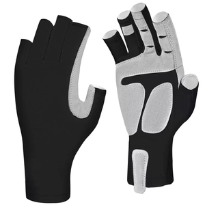 Gants de pêche antidérapants personnalisés en gros, à doigts coupés, respirants, protection des mains, équipement de pêche pour sports de plein air, fabricant - Product Image 1
