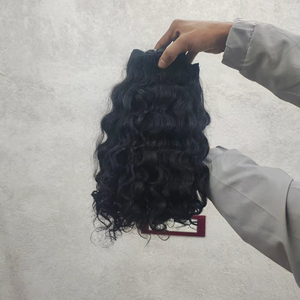 Virgin South Indian / Burmese Hair – 18" Raw <b>Curly</b> Temple Hair <b>Extensions</b> - Product Image 1