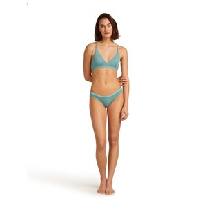 Teal Eco-Friendly Spandex/Nylon Seamless Bikini Set Strappy Top with <b>Low</b> Rise Underwire Support Bottoms - Product Image 2