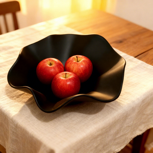 Cuenco Grande de Concreto para Decoración del Hogar, Diseño Europeo Personalizado, Cuenco para Servir Frutas con Bordes Diagonales - Product Image 3