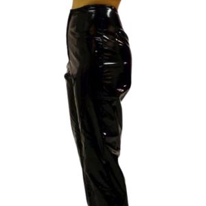 Leggings en similicuir noir pour femme, taille haute, coupe ajustée, brillants, écologiques, pantalon de mode extensible, pour club, soirée, décontracté - Product Image 5