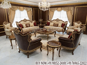 Maharani Palace Style <b>Sofa</b> <b>Set</b> for Luxury Villas Top Quality Blue Tufted Velvet 5 Seater <b>Sofa</b> Rococo Style Living Room Furniture - Product Image 3