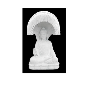 Estatua de Buda Pulida de Mármol Blanco Ecológico Tradicional Hecha a Mano, Gran Estatua Religiosa Hindú India - Product Image 1