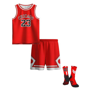 Kids Basketball Jerseys #24 Mesh Sleeveless Tank Top Shorts <b>Socks</b> for Boys Girls 3PC Athletic Training Uniforms - Product Image 1