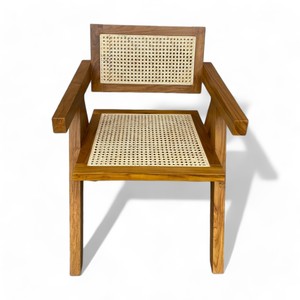 High Quality Custom Teak Furniture Indonesia <b>Dining</b> <b>Armchair</b> Plantation Solid Wood with Rattan Seat Back for <b>Dining</b> Room - Product Image 5