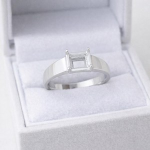 Custom 925 Sterling Silver Square 10mm Semi Mount Men <b>Ring</b> Setting Engagement Wedding <b>Ring</b> DIY Jewelry <b>Blank</b> Finding Component - Product Image 3