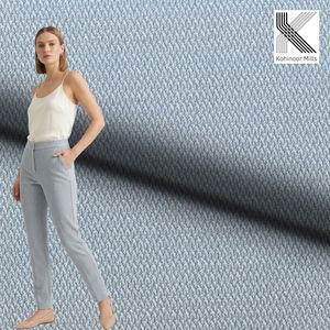 Tela Dobby de Algodón y Elastano, 235 GSM, Azul Claro, Ligera, Elástica, Tejido Suave, Fabricante Mayorista OEM ODM - Product Image 2