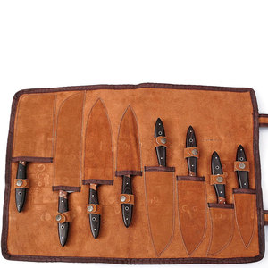 Ensemble de couteaux de chef en acier Damas haute performance avec étui en cuir, ensemble de couteaux de cuisine pour la préparation des aliments et les tâches culinaires - Product Image 5