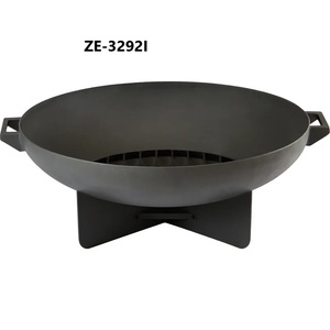 Brasero Redondo de Acero de 34 Pulgadas para Leña con Parrilla, Pantalla Antichispas, Llameador y Cubierta para Patio, Jardín y Camping - Product Image 2