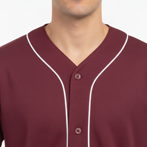 Camiseta de Béisbol al Por Mayor, Corte Regular, con Botones Frontales, Precio Económico, Diseño Sólido, Secado Rápido, 100% Poliéster, Servicio OEM - Product Image 3