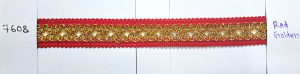 Dentelle crochetée rouge dorée de haute qualité pour vêtements, chaussures, sacs - Décoration de mode nuptiale écologique soluble dans l'eau - Product Image 3
