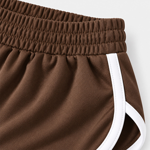 Pantalones Cortos Deportivos Elásticos para Mujer al por Mayor, de Color Liso, Transpirables, de Punto, Ajuste Regular, de Tiro Medio, para Uso Casual y Entrenamiento - Product Image 4