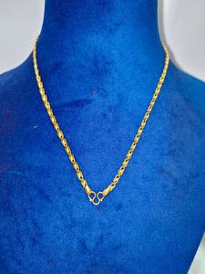 Cadena de Oro Indo de Lujo con Textura para Hombre, Oro de 22K, Cadena de Eslabones Ovalados de Diseño con Cierre de Gancho en W, Joyería de Alta Gama al por Mayor - Product Image 2