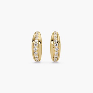 Pendientes de Aro con Diamantes Cultivados en Laboratorio de 0.35ct, Oro Rosa de 14K, Estilo Huggie, Minimalistas, Elegantes, Regalo de Lujo para Novia o Fiesta - Product Image 1