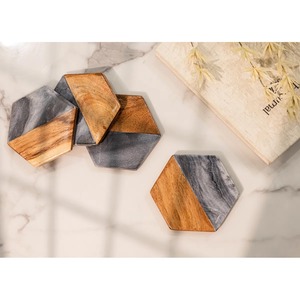 Luxury Wooden <b>Coaster</b> <b>Set</b> with Smooth Finish Decorative Cup Mats for Living Room and Kitchen At Cheap Price - Product Image 1