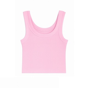 Camiseta sin mangas de algodón acanalado para mujer, top moderno y casual de algodón suave acanalado para dama. - Product Image 3
