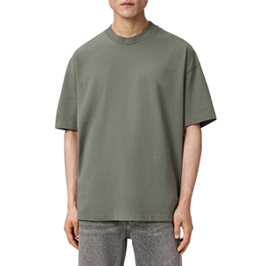 Camiseta de Manga Corta Oversize para Hombre, Cuello Redondo, Informal, Tejida, 100% Algodón, Holgada, 300 Gramos - Product Image 5