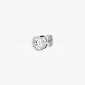Boucle d'oreille unique sertie de diamant rond de 1 carat créé en laboratoire, monture closée, en or blanc 14 carats, certifiée IGI, boucles d'oreilles tendance pour femmes - Product Image 1