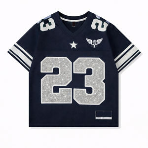 Camiseta Oversize Personalizada 2026 para Hombre con Estampado de Número, Estilo Urbano, Manga Corta, Cuello en V, Moda Casual, Ajuste Holgado - Product Image 2