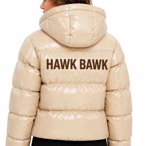 Custom <b>Women</b> Hooded Puffer Jacket Quilted Winter <b>Coat</b> Full Zip Outdoor <b>Coat</b> Solid Color Thick Warm Outerwear Regular Length - Product Image 2