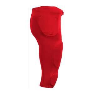Pantalon d'entraînement de football américain rouge écarlate avec protections intégrées – Personnalisable pour équipe – Tenue d'entraînement athlétique - Product Image 3