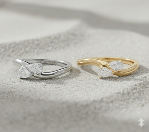 Anillo de Oro con Dos Piedras y Diamantes Cultivados en Laboratorio de 0.30 CTW para Boda, Certificado de Lujo - Product Image 3