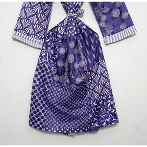 Robe Kimono Vintage en Coton Imprimé Floral pour Femme, Col en V, Fermeture à Cordon, Respirante, Séchage Rapide, Coupe Décontractée, Idéale pour l'Été - Product Image 6