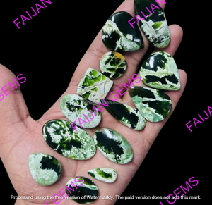 Pierres précieuses 100 % naturelles en chrysoprase, formes variées, cabochons polis, pierres lâches pour la fabrication de bijoux homme femme, cadeau, FAIJAN GEMS Troisième - Product Image 2