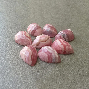 Pierre précieuse naturelle en rhodochrosite, taille carrée, forme poire, calibrée, dos plat, pour la fabrication de bijoux - Product Image 6