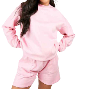 Customizable Female Zipper Blank Distressed Acid Wash Sweat <b>suits</b> Jogger Woman Tracksuits Cotton Hoodie and <b>Short</b> Set <b>Women</b> - Product Image 5