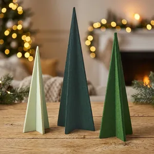 Ensemble d'arbres de Noël modernes écologiques et imperméables, grands arbres, décorations de table intérieures, base en résine durable, vert turquoise - Product Image 6