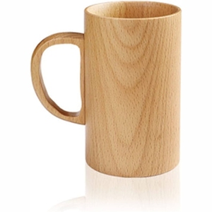 Vente en gros de tasses en bois massif de style japonais, tasses à café en bois sculptées à la main, vaisselle rétro, tasses à thé et à bière avec poignée, tasses en bois - Product Image 4