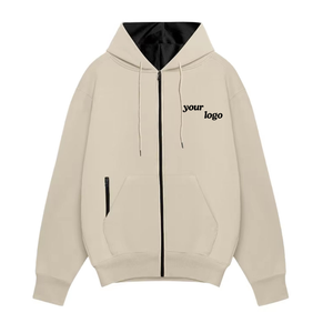 Men's Fall Winter Fleece zipper Hooded high quality breathable custom logo Regular Sleeves Pure Color Solid Pattern men's hoodie - Product Image 1